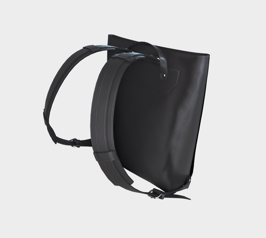 Vegan Leather Backpack -Haida box fig.60(b/w)