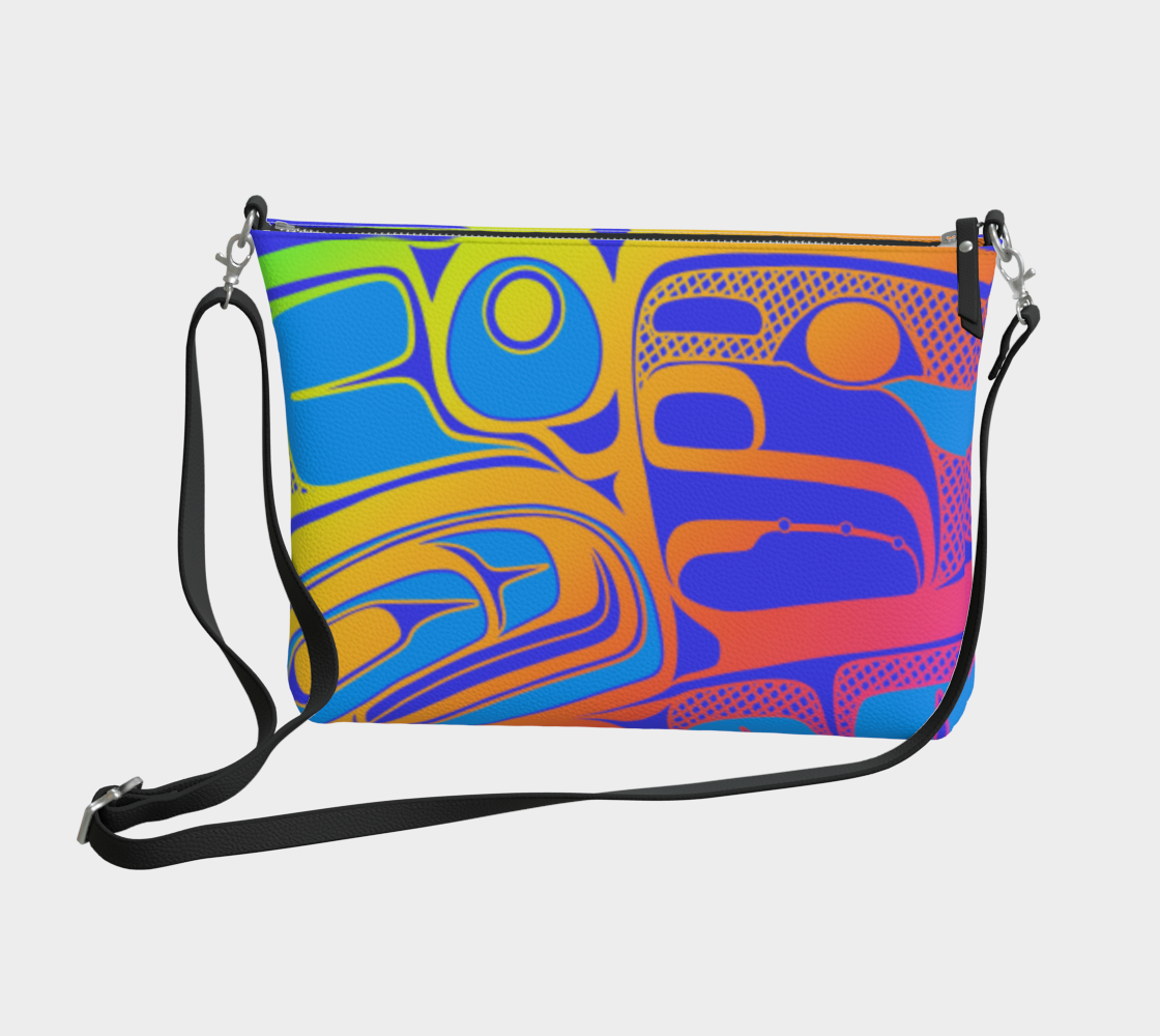 Vegan Leather Crossbody Purse - Box Design (rainbow v2)