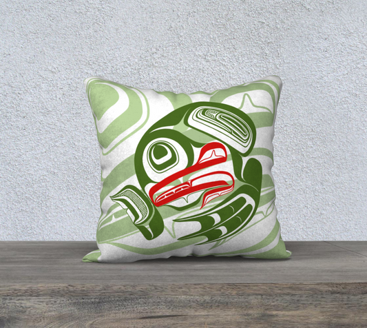 18x18 pillow case - Haida frog