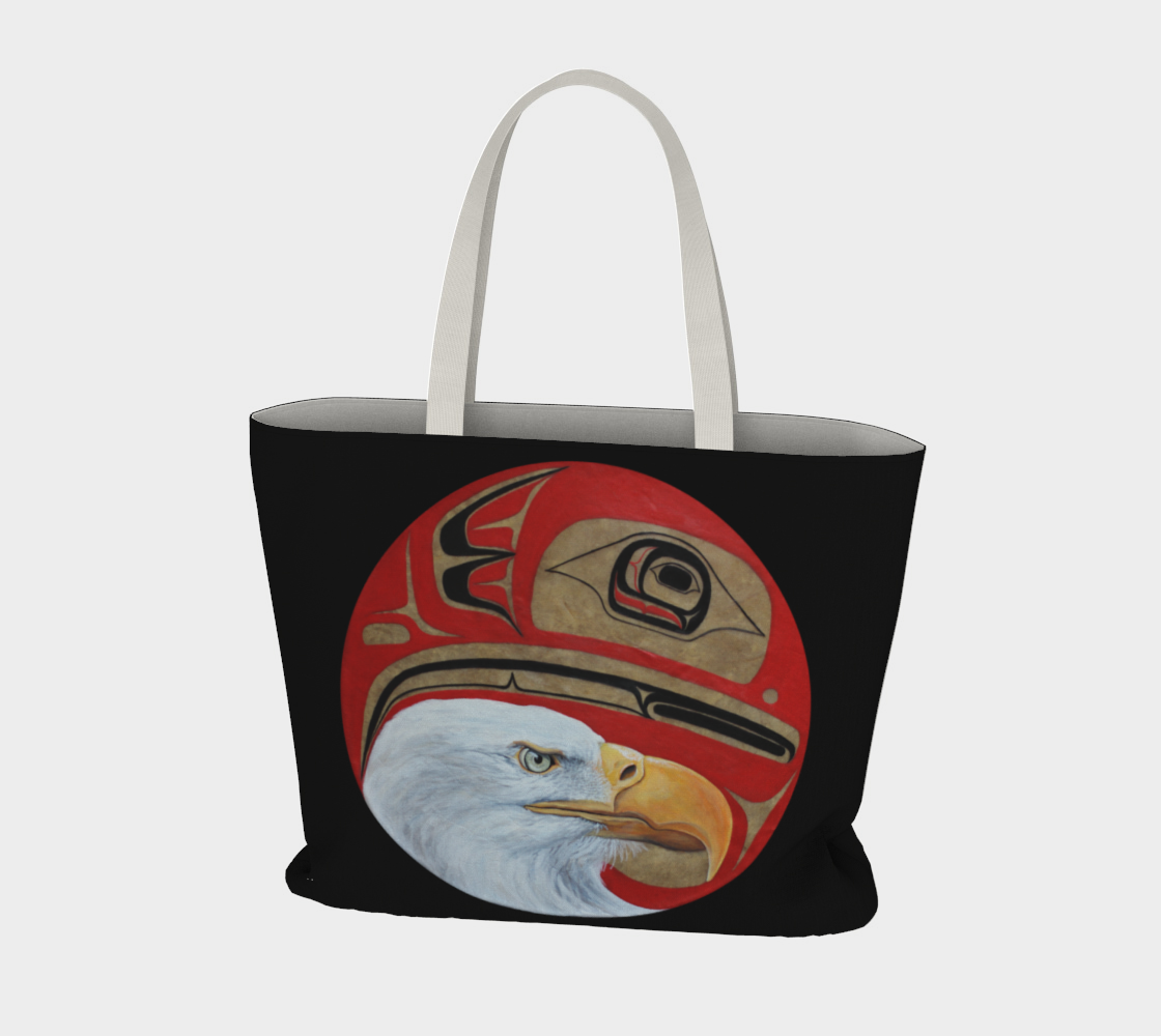 Large Tote Bag - Haida Eagle Drum