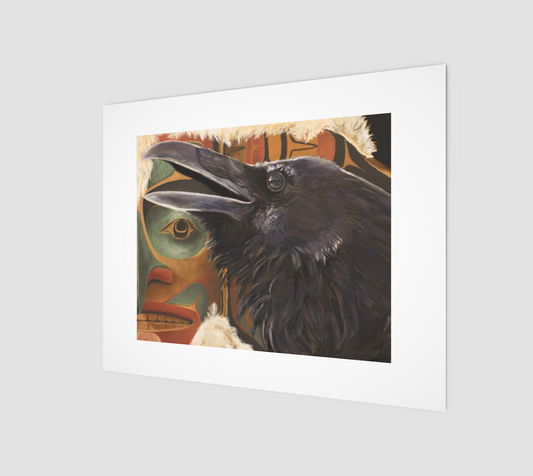 (10" x 8")   Art Print -Raven with Charles Edenshaw's Transformation Mask