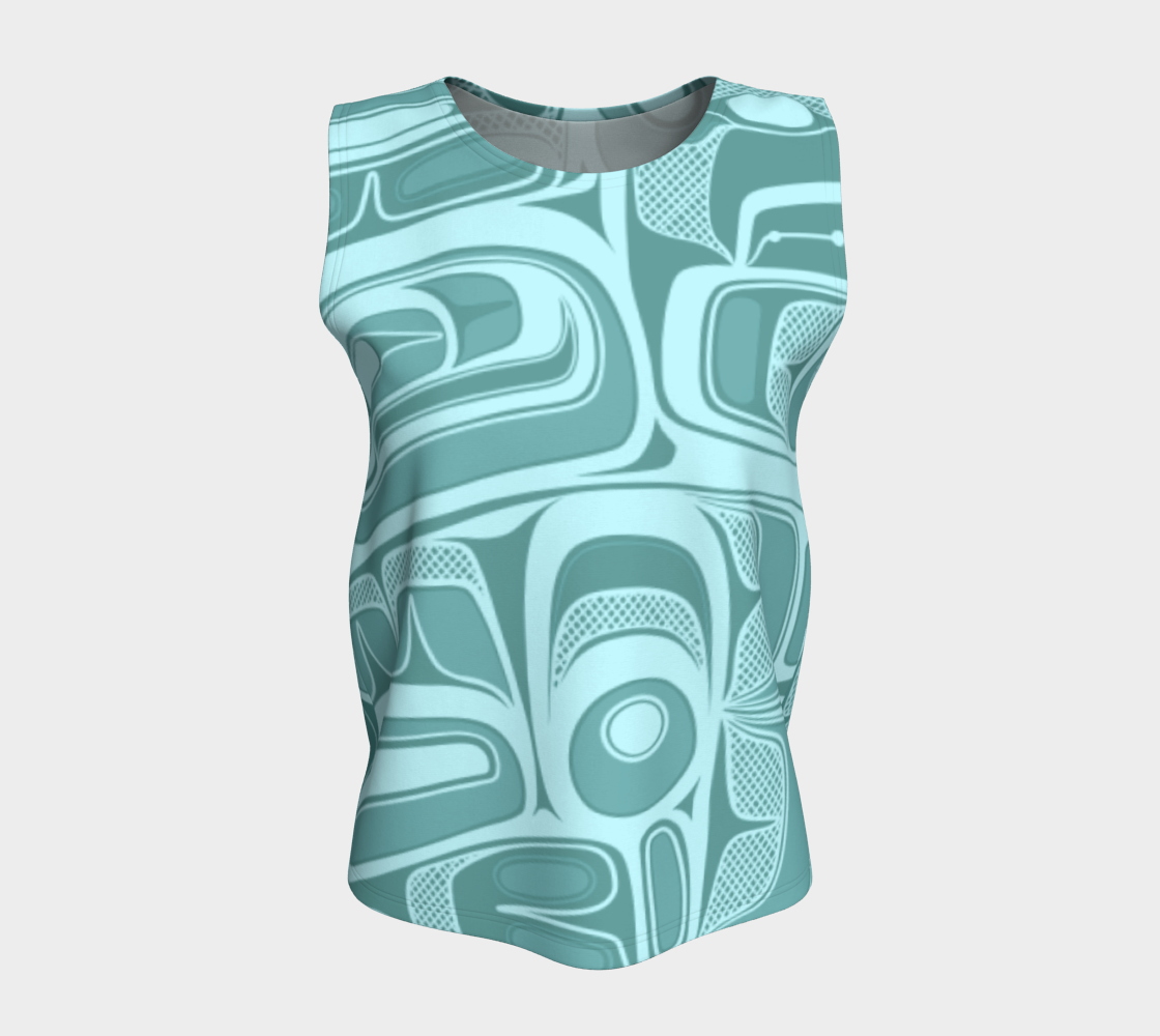 Loose Tank Top - Box Design (teal)