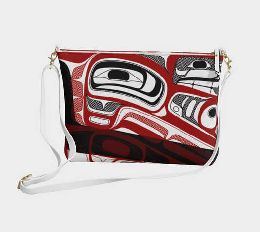 Vegan Leather Crossbody Purse-Haida Bowl Rendition (v1)