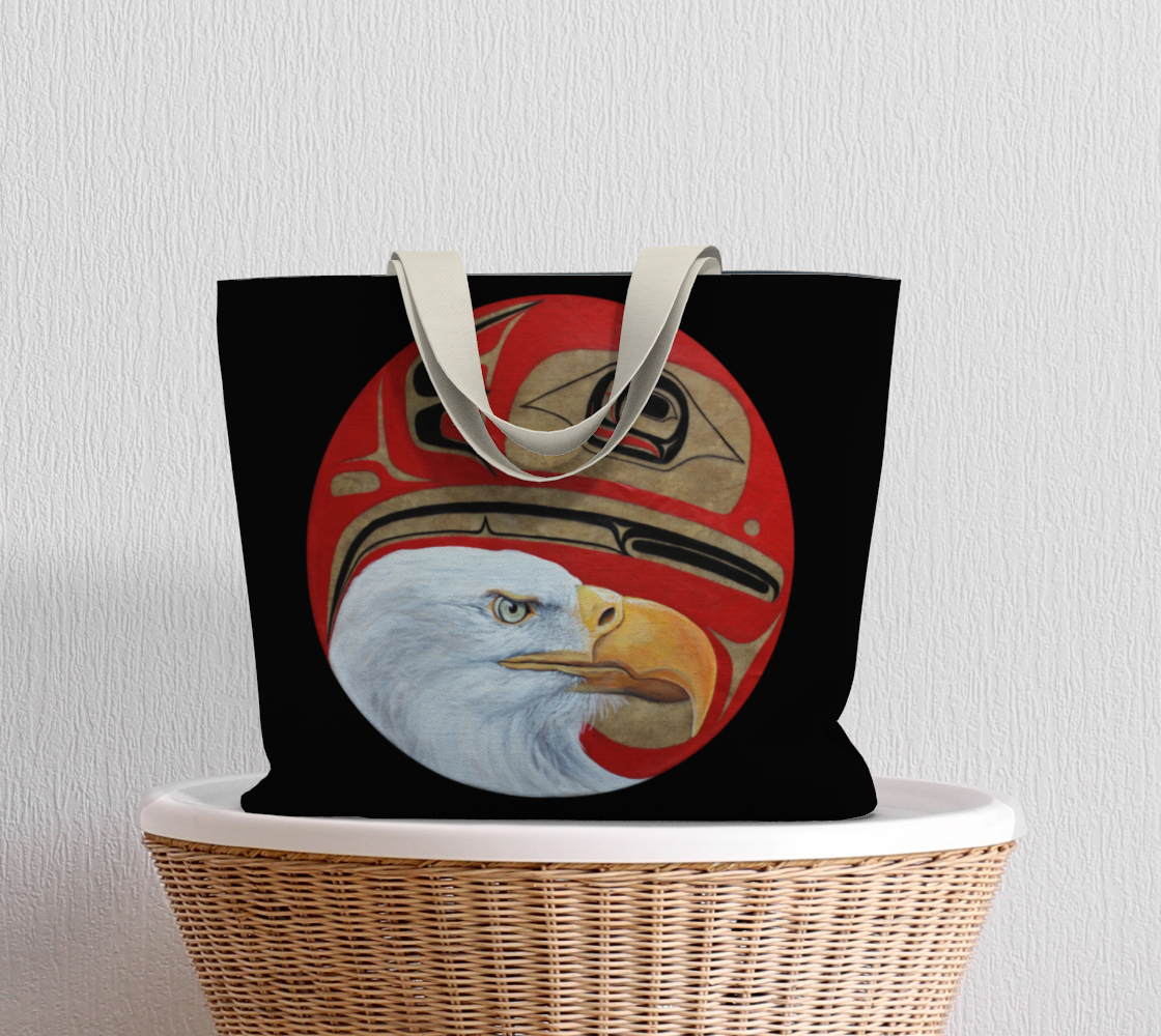 Large Tote Bag - Haida Eagle Drum