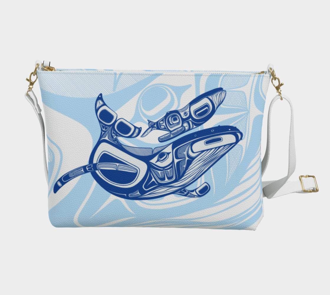 Vegan Leather Crossbody Purse - Haida Humpback Whales