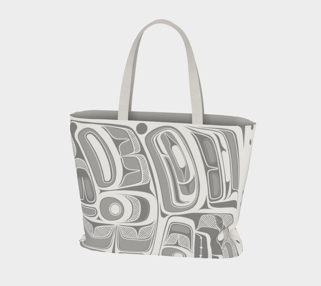 Large Tote Bag - Box Design (white)