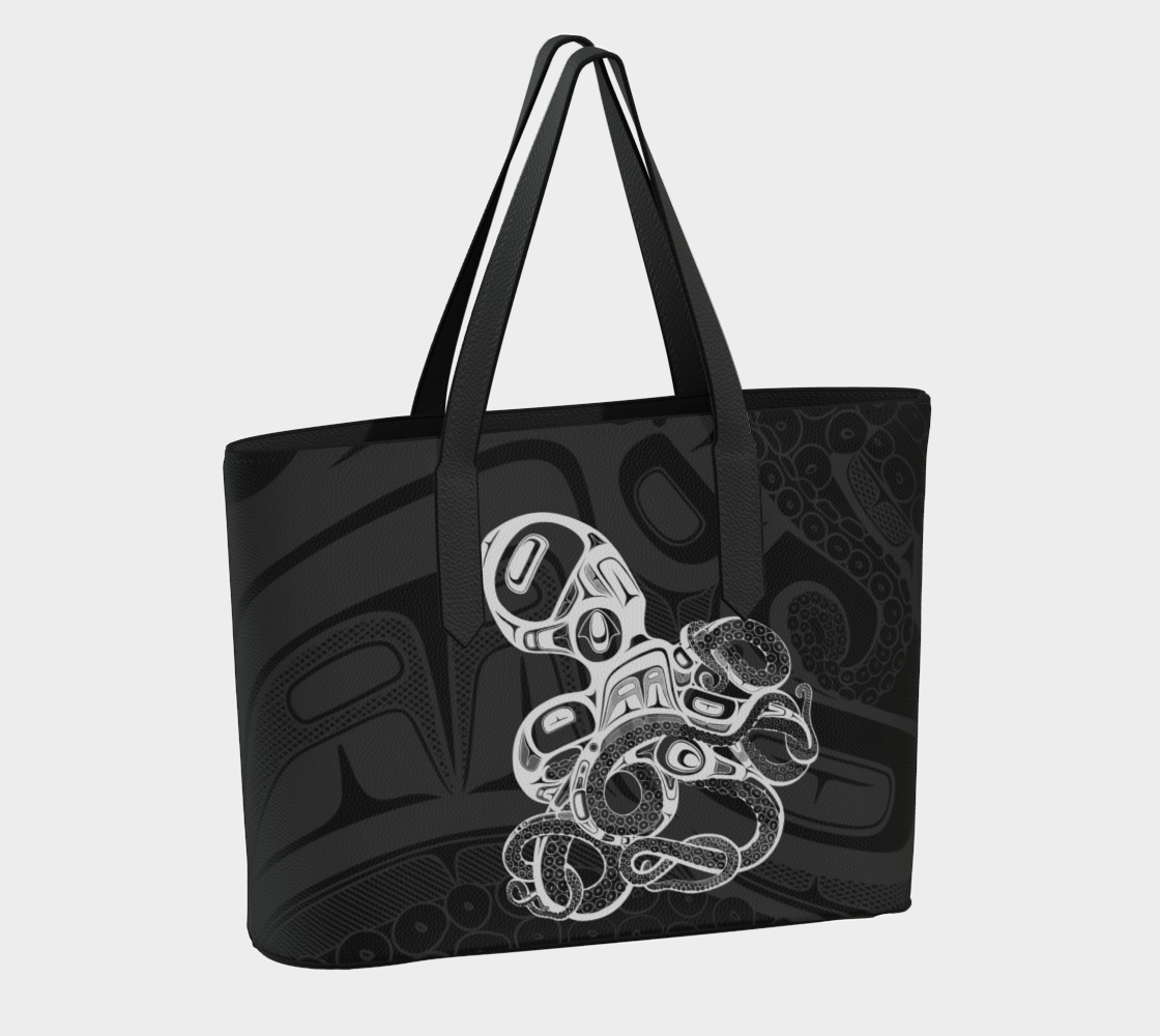 Vegan Leather tote -Haida Octopus