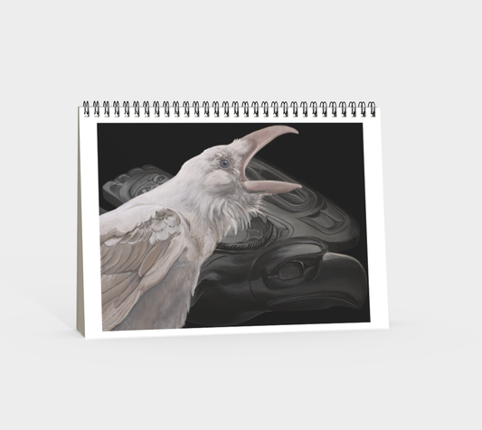 Spiral Notebook (Without Cover) - White Raven