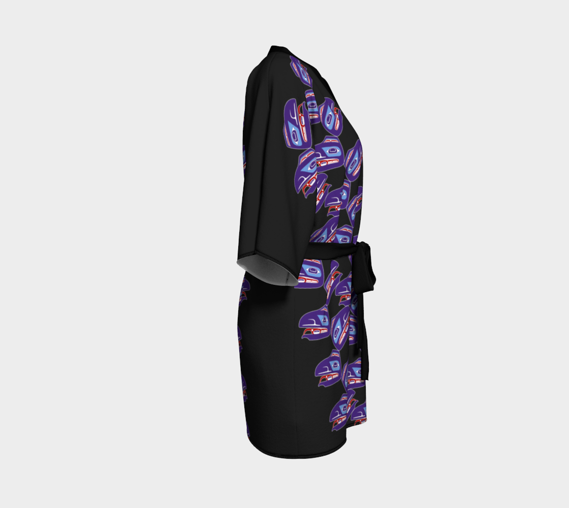 Kimono Robe - Haida Raven Head (PURPLE)