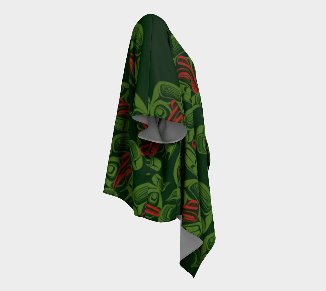 Draped Kimono - Haida Frog Army (green)