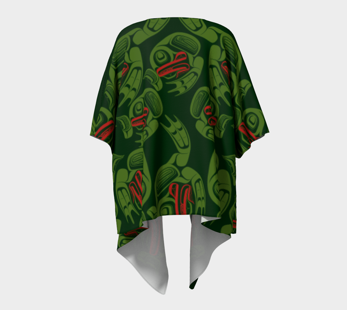 Draped Kimono - Haida Frog Army (green)