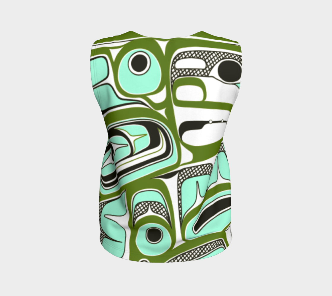 Loose Tank Top - Box Design (green)