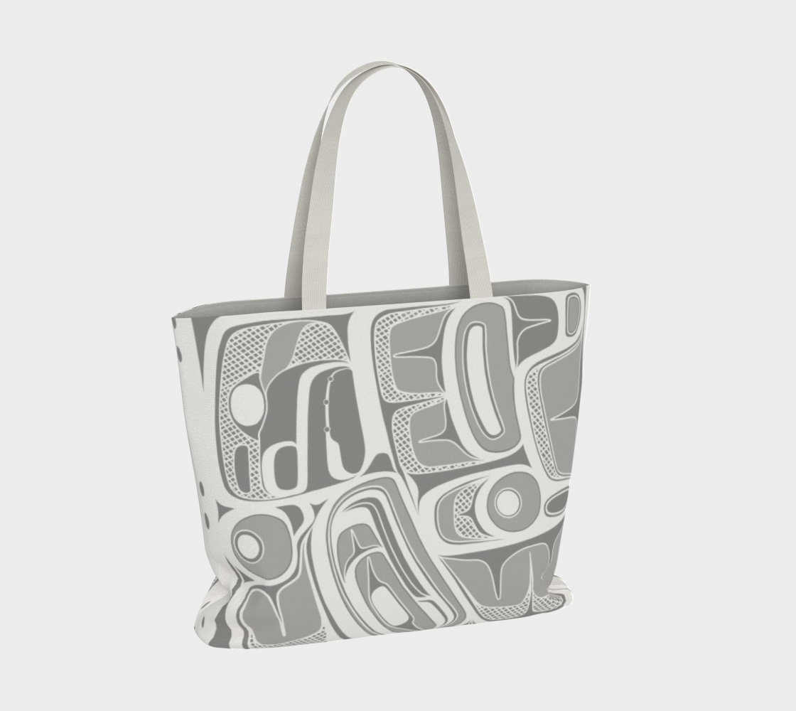 Large Tote Bag - Box Design (white)