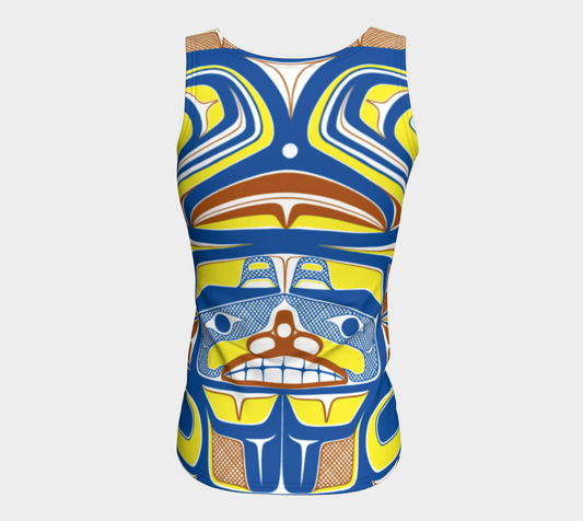 Fitted Tank Top (long)- Haida Box Fig.60 (yellow)