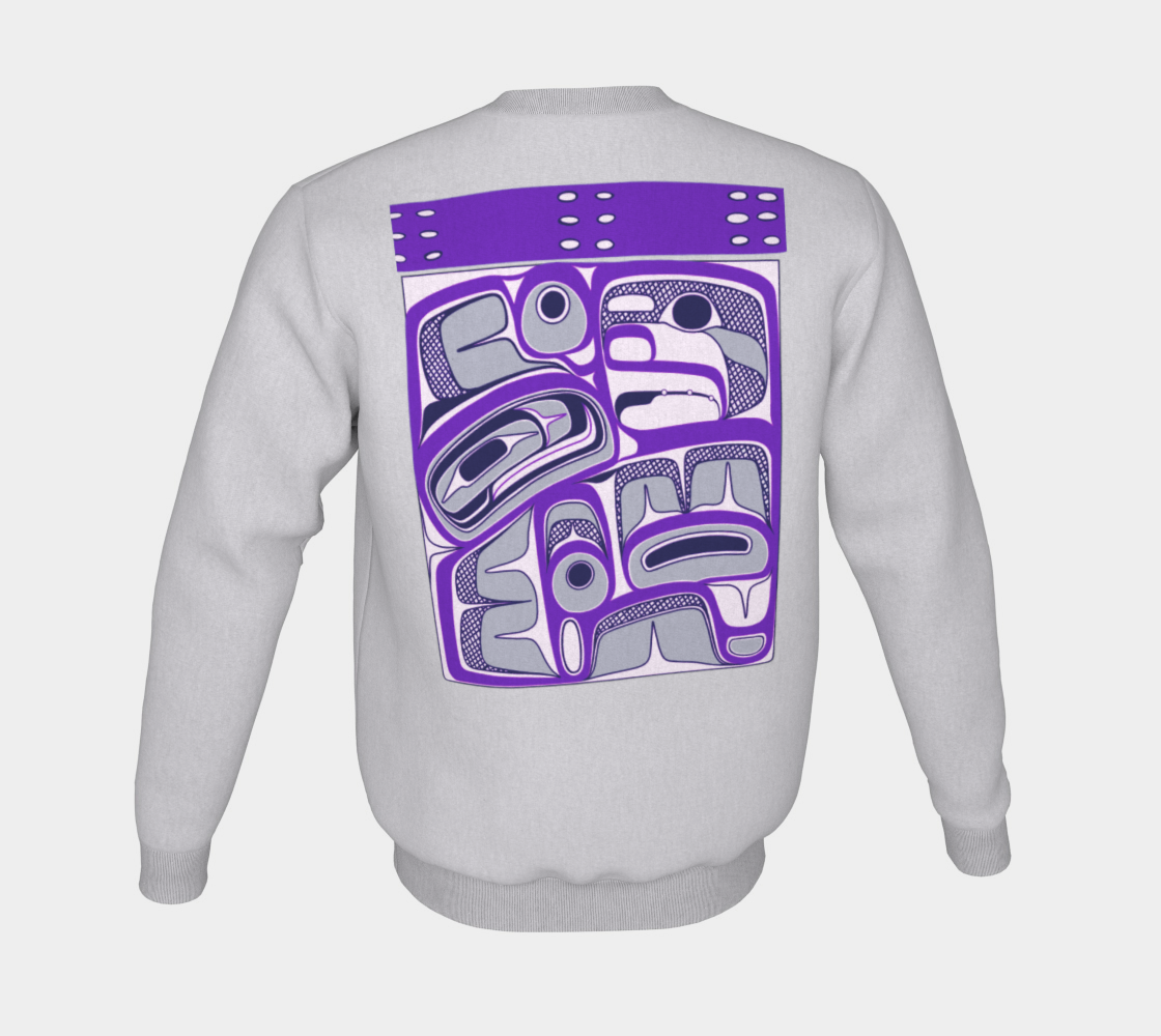 Crewneck Sweatshirt -Haida Box design (purple)