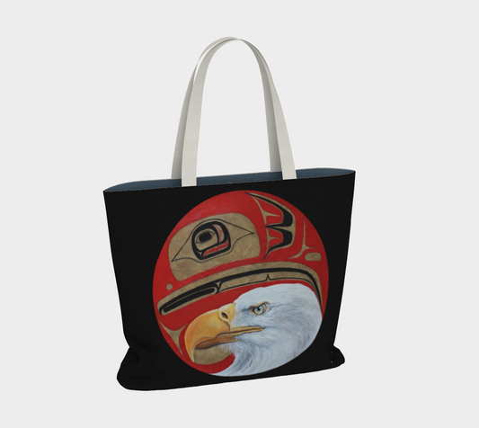 Large Tote Bag - Haida Eagle Drum