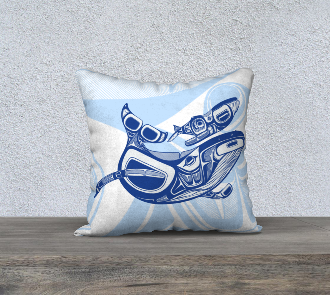 18"x18" Pillow Case - Haida Humpback Whales