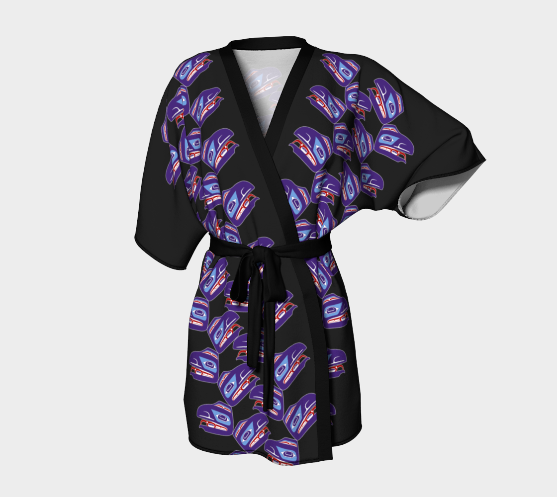 Kimono Robe - Haida Raven Head (PURPLE)