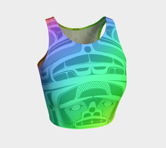 Athletic crop top- Haida box fig.60 (rainbow)