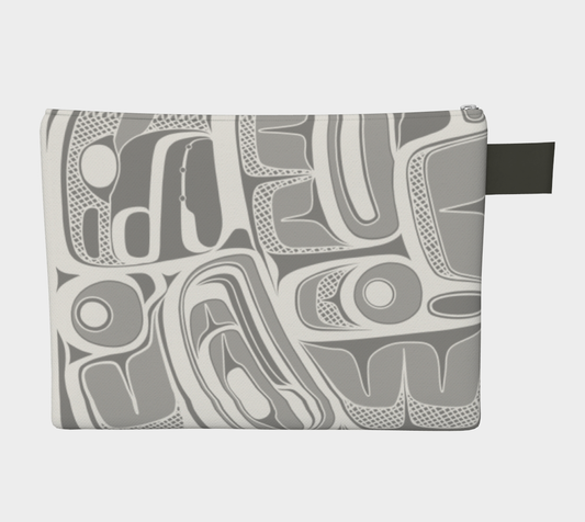Zipper Carry all - Haida Box Design (white)