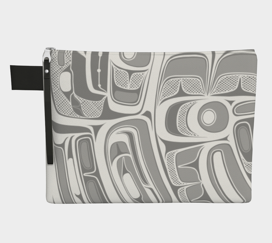 Zipper Carry all - Haida Box Design (white)