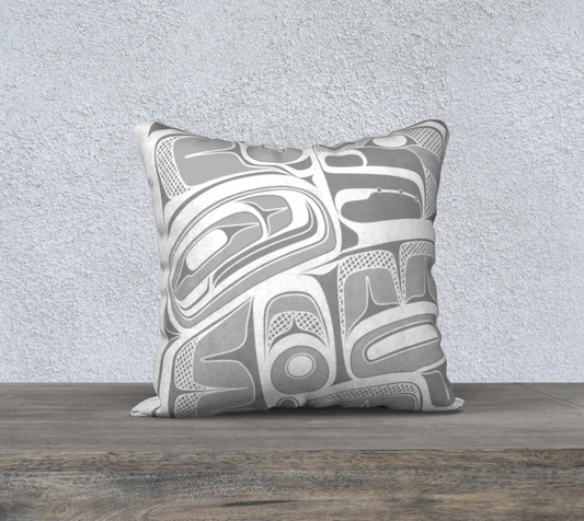 18"x18" Pillow Case - Haida Box Design (white)