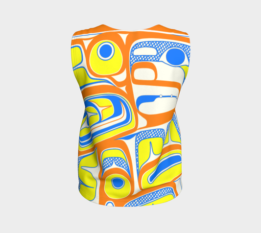 Loose Tank Top - Box Design (orange)