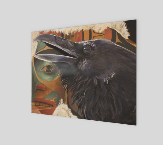 (10"x 8")  Poster Print -Raven with Charles Edenshaw's Transformation Mask