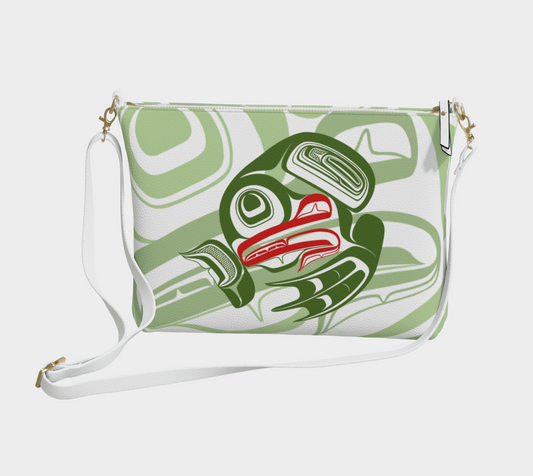 Vegan Leather Crossbody purse - Haida frog