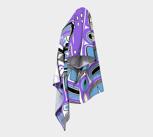 Draped Kimono - Haida Box Design (purple)