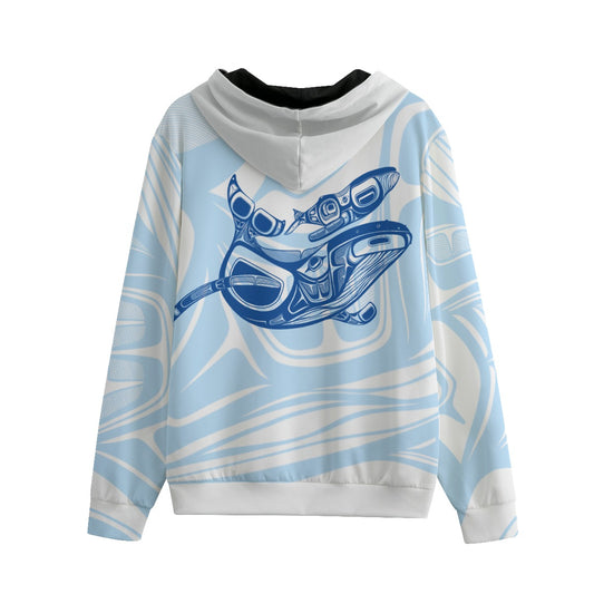 Unisex Zipper Hoodie - Haida Humpback Whales