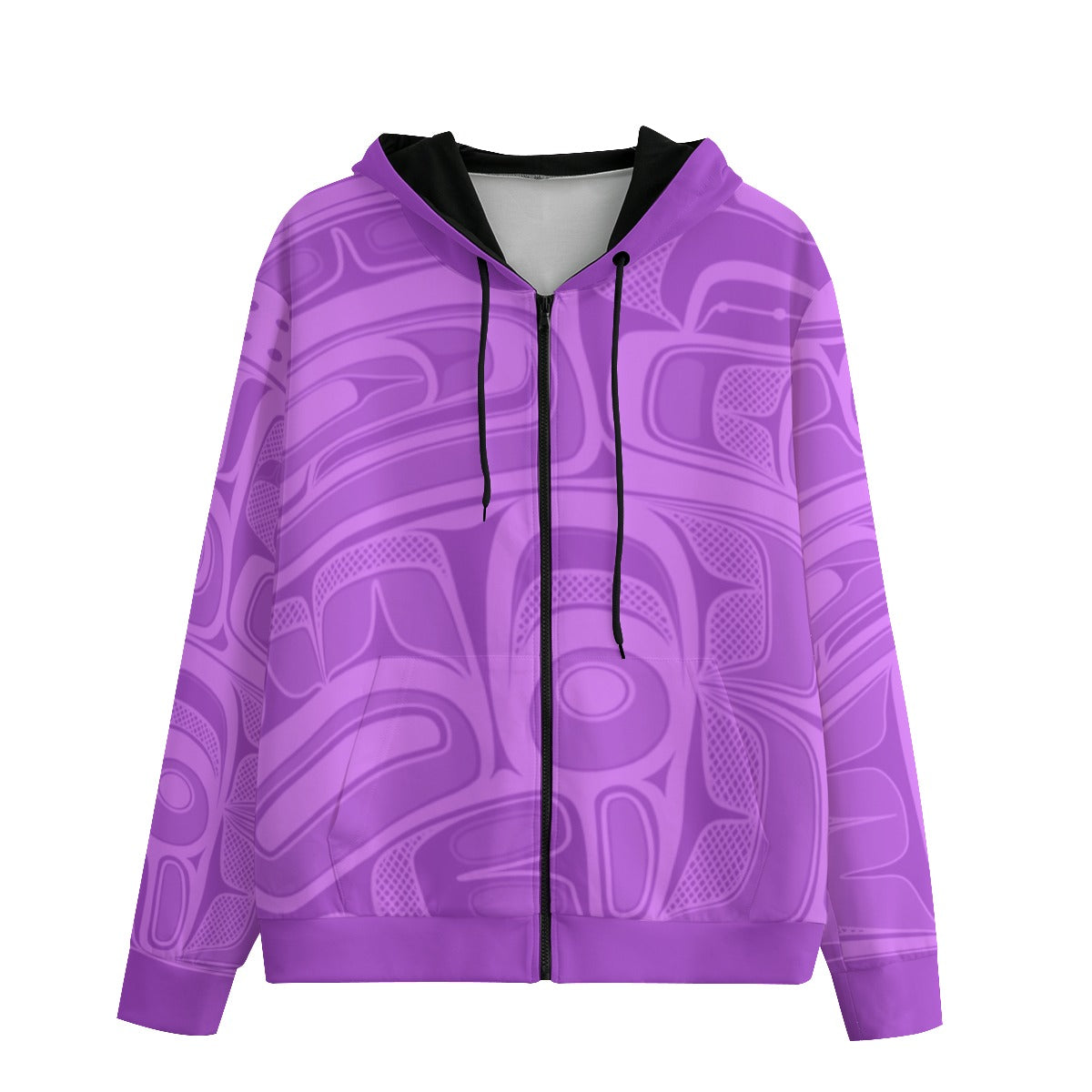 Unisex Zipper Hoodie - Haida Box Design