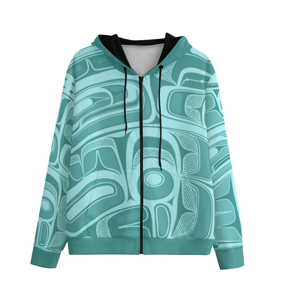 Unisex Zipper Hoodie - Haida Box Design