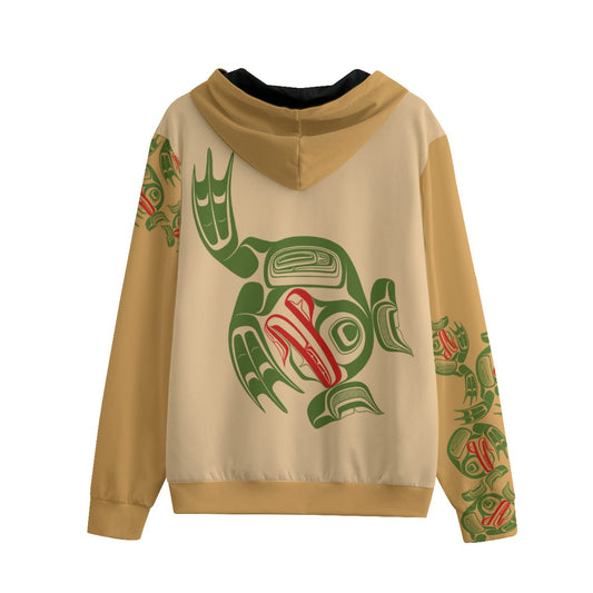 Unisex Zipper Hoodie -Haida Frog