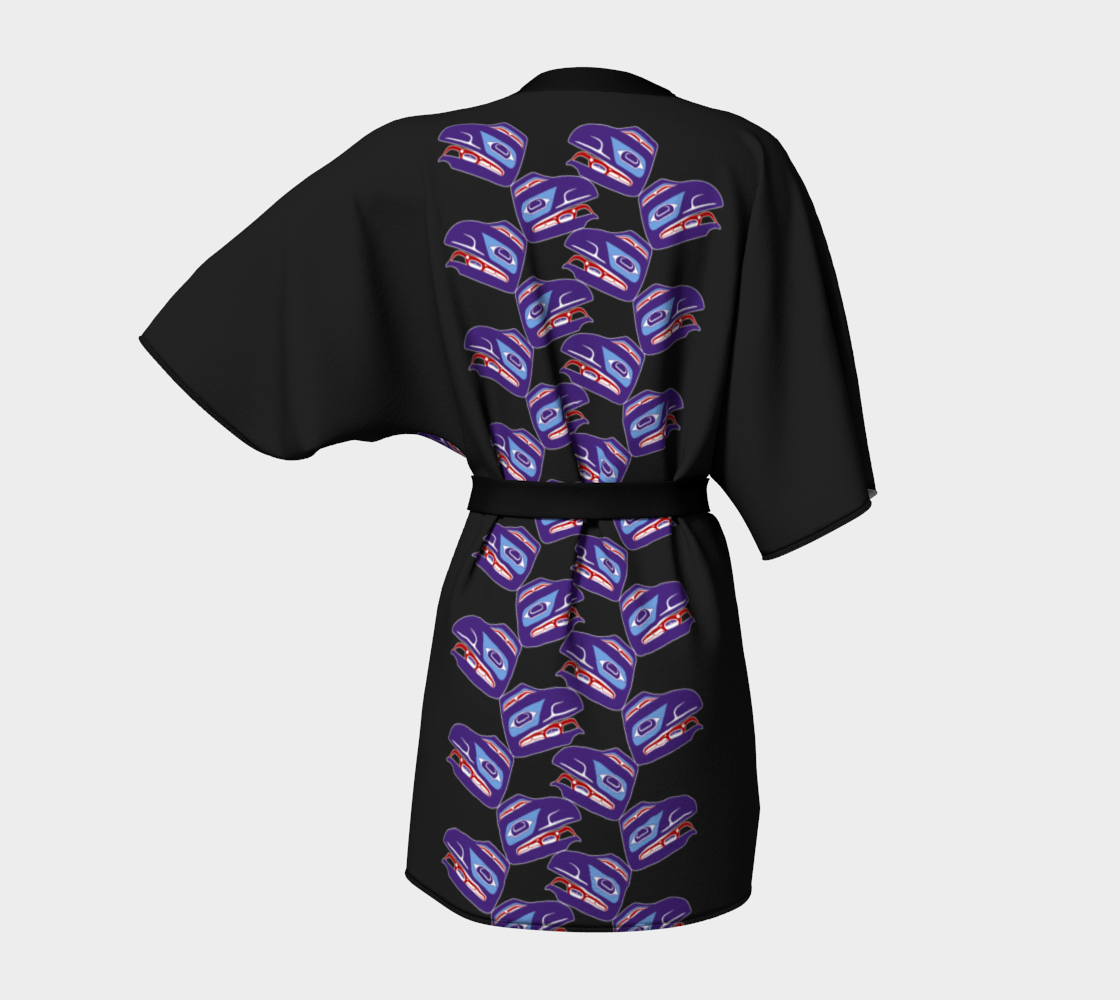 Kimono Robe - Haida Raven Head (PURPLE)