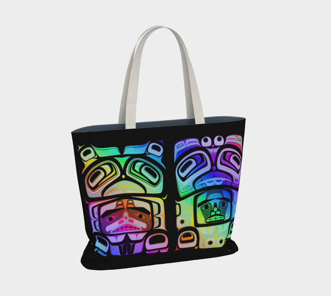 Large tote bag-  Haida fig.60 (rainbow/black)