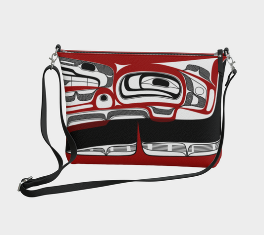 Vegan Leather Crossbody Purse - Haida Bowl rend (v3)