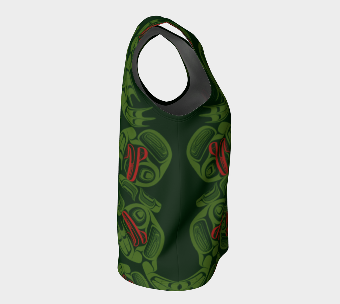 Loose Tank Top  - Haida Frog Army (green)