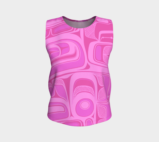 Loose Tank Top - Box Design (pink)