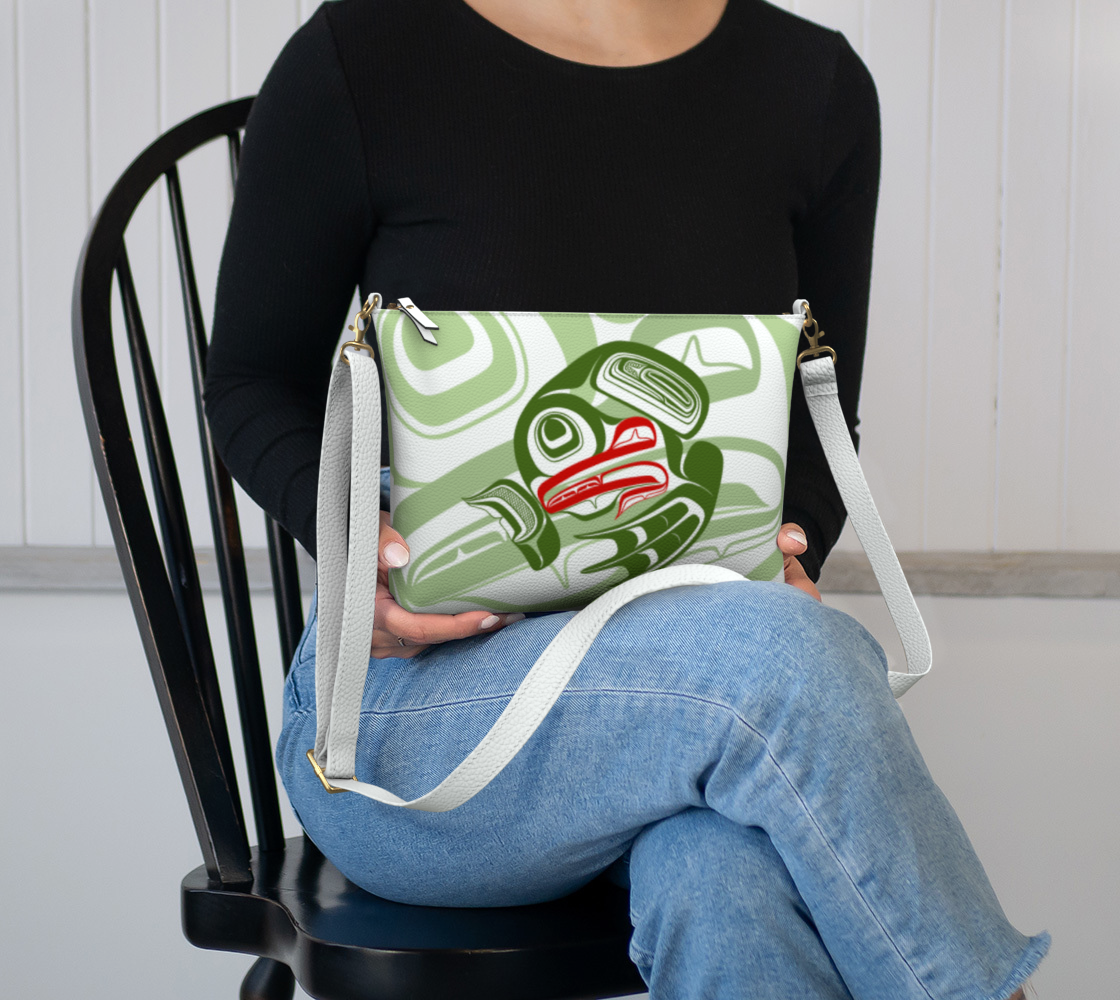 Vegan Leather Crossbody purse - Haida frog