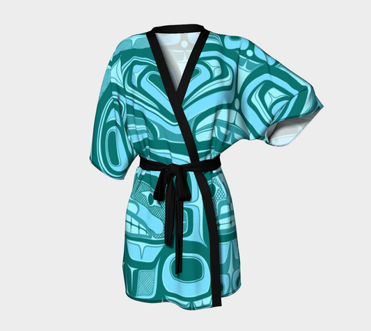 Kimono Robe - Haida Box fig.6O (teal)
