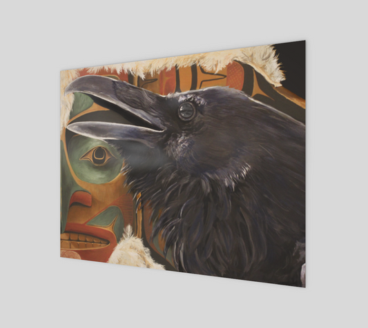 (14" x 11")  Poster Print - Raven with Charles Edenshaw's Transformation Mask