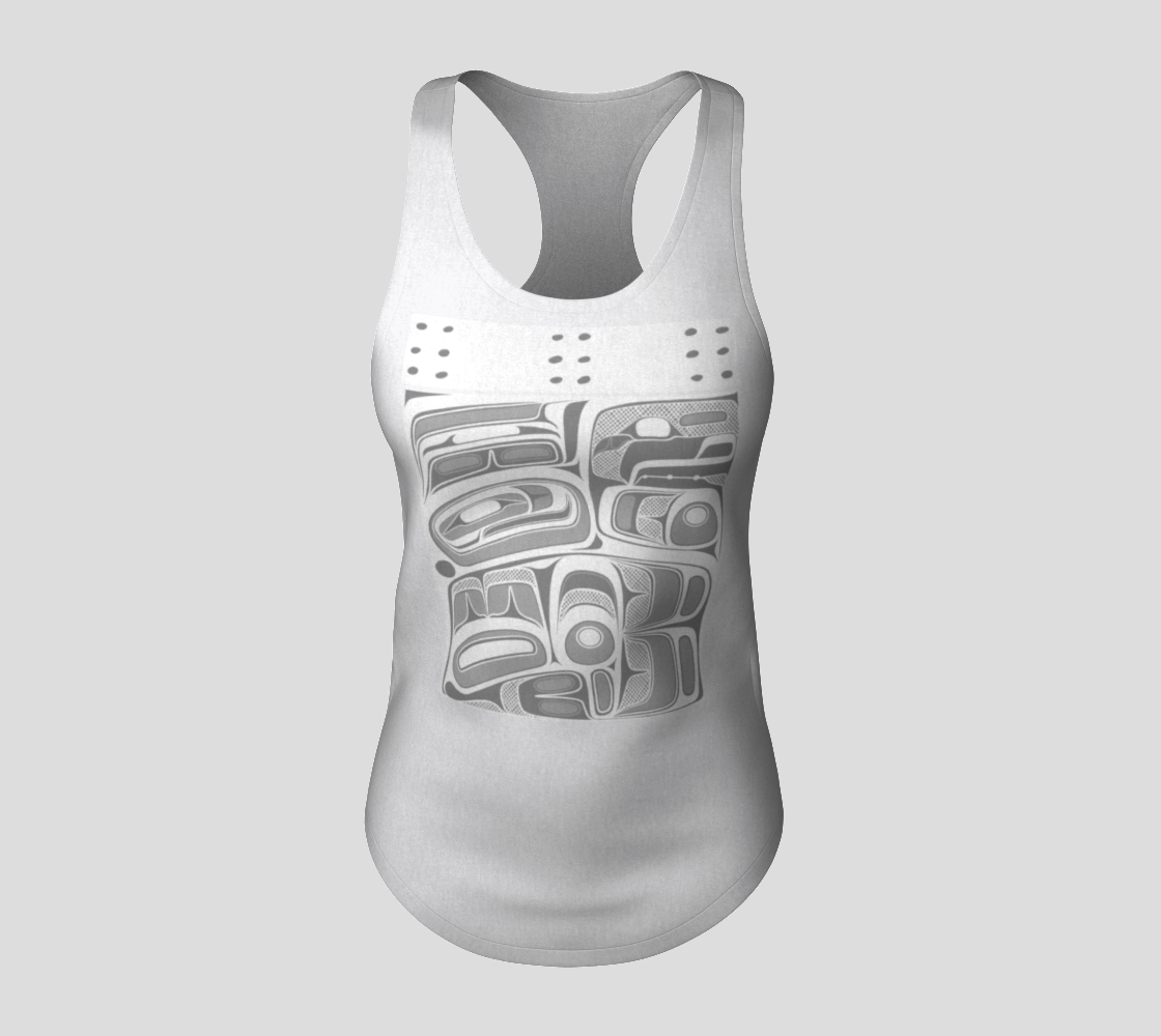 Racerback Tank Top - Haida Box Design (white)