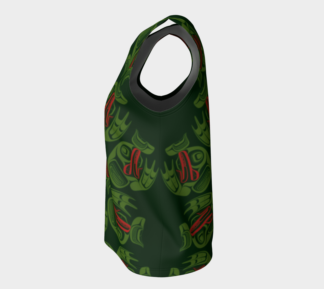 Loose Tank Top  - Haida Frog Army (green)