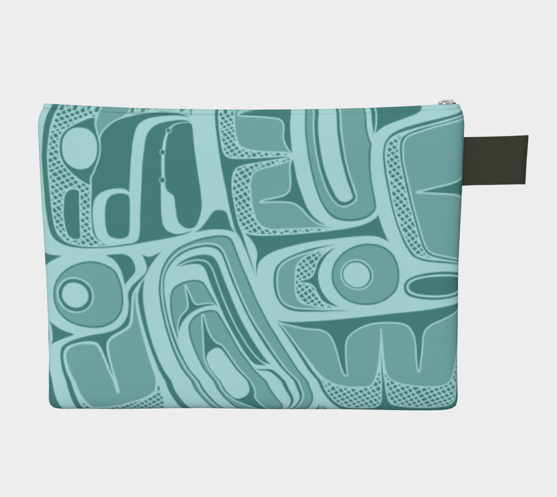 Zipper Carry all - Box Design (teal)