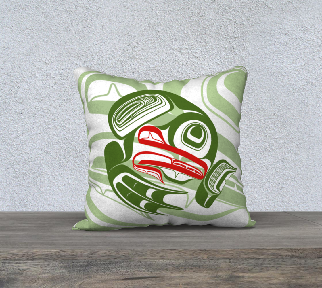 18x18 pillow case - Haida frog