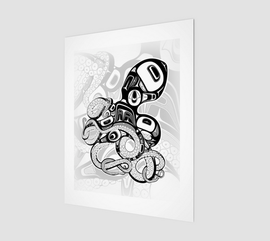 (11" x 14")   Art Print- Haida octopus