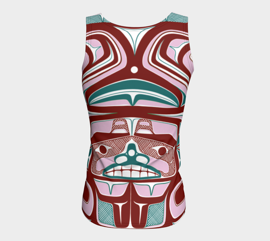 Fitted Tank Top (long)- Haida Box Fig.60 (pink)