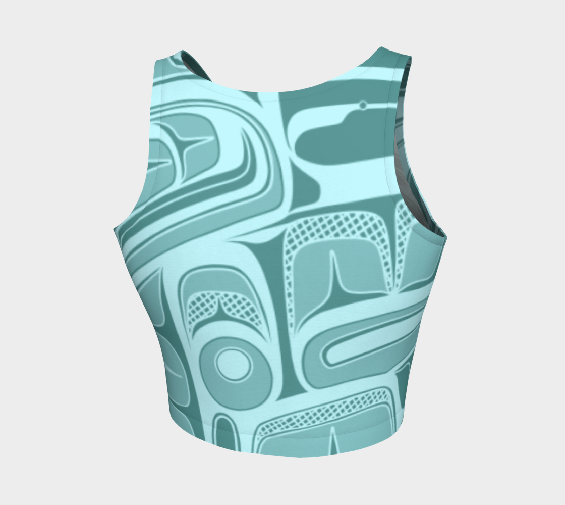 Athletic Crop Top - Box Design (teal)