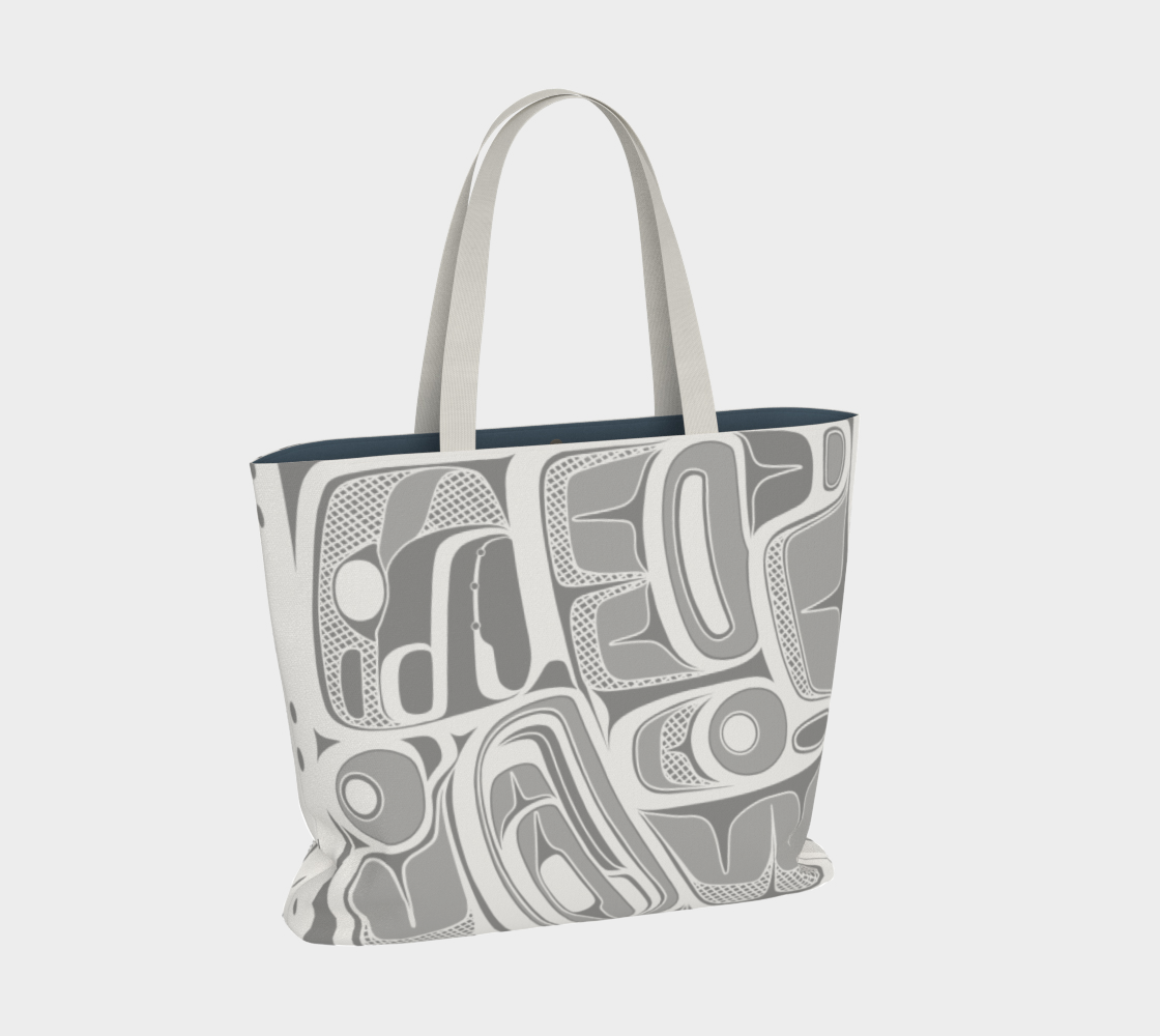 Large Tote Bag - Box Design (white)